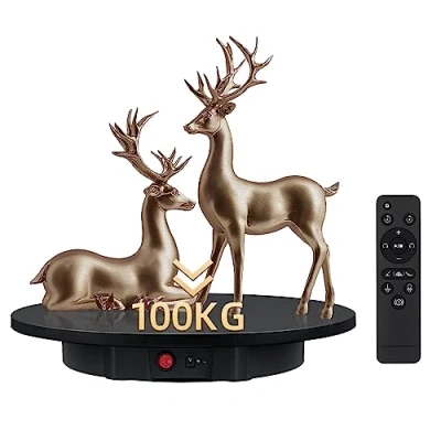 Obrázek Mcbazel 360 otočný talíř elektrický 42 cm, profesionální foto deska 100 kg, otočná deska, motor automatický displej, o stupňů, pro video/ šperky/hodinky černý