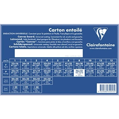Obrázek Clairefontaine 34053C plátno (3 mm, formát na šířku, 46 x 33 cm, ideální pro mokré techniky, praktické a snadné použití), bílé