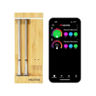 Obrázek MEATER Pro Duo: Digitální teploměr Smart Meat Tepelná odolnost 550 C Velký dosah certifikovaná přesnost BBQ, trouba, gril, fritéza, fritéza 50+ receptů v aplikaci