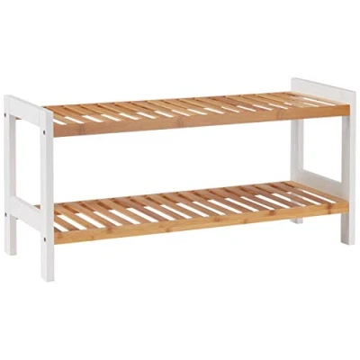 Obrázek HAKU Möbel Botník přírodní, bílý, bambus, MDF rozměry: Š 70 cm x V 34 H 26 cm, styl: Scandinavian