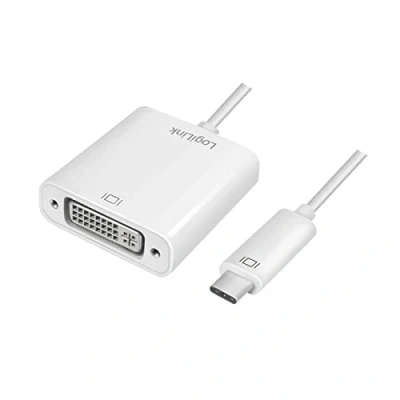 Obrázek LogiLink UA0245A USB C (USB 3.2 Gen 1x1) na DVI adaptér s integrovaným vysílačem, rozlišení 1080P Pro Windows 8/10, Mac OS X (vč. MacBook modelů od roku 2016), Chrome a Android