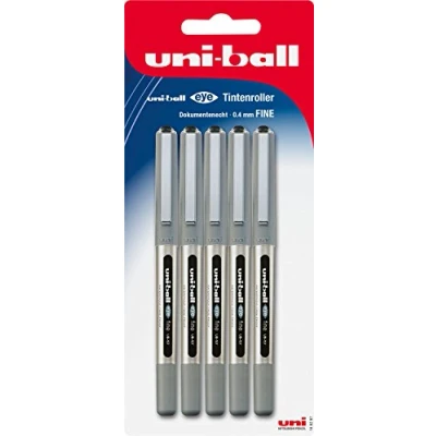 Obrázek Faber Castell uni ball 148297 kuličkové pero Eye UB 157, fine, 0,4 mm, blistrová karta, černá, 5 kusů