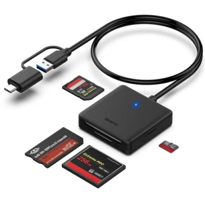 Obrázek Speicherkartenleser, BENFEI 4 in 1 USB C auf SD Micro MS CF Kartenleser Adapter