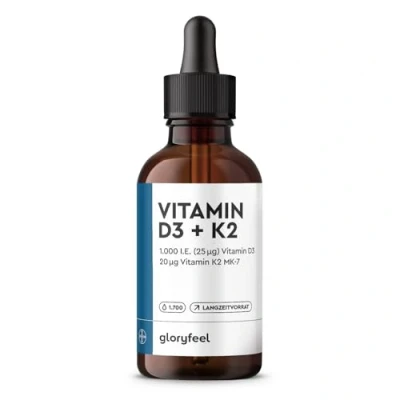 Obrázek Kapky Vitamín D3 K2 (1700) originál K2VITAL® (50ml) 99,7+% All Trans vitamin vysoce biologicky dostupný + MK7 laboratorně testováno, vyrobeno bez přísad v Německu