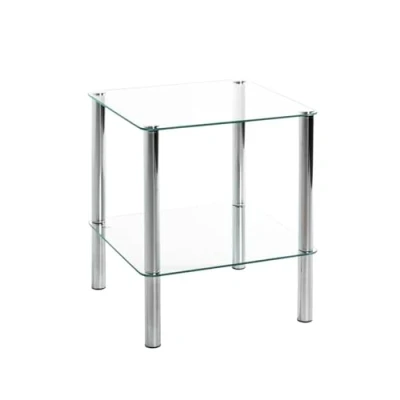 Obrázek HAKU Möbel Servírovací stolek chrom, kov, bezpečnostní sklo rozměry: š 39 cm x v 47 h cm, styl: moderní