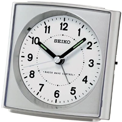 Obrázek Seiko Rádiový budík stříbrný plast QHR022S, stříbrná,