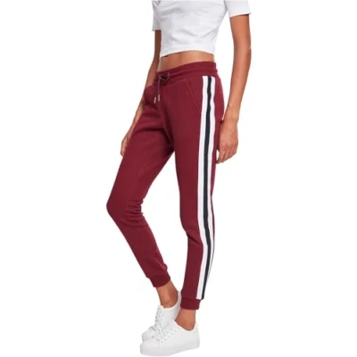 Obrázek Urban Classics Curvy Ladies College Contrast Teplákové kalhoty, Ženy, Velikost: XXL, Port/white/black