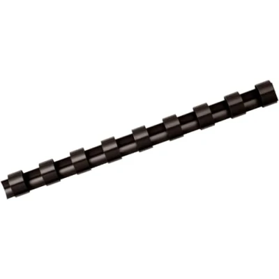 Obrázek Fellowes Vázací hřbet pro plastovou vazbu, průměr 14 mm, 21 kroužků, dokumenty A4, černá, balení po 25 kusech