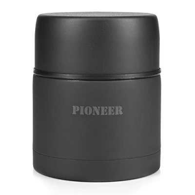 Obrázek Pioneer láhev s vakuovou izolací, nepropustná na polévky a jiné potraviny, ušlechtilá ocel, černá, 500 ml 0,5 l HTH500BK