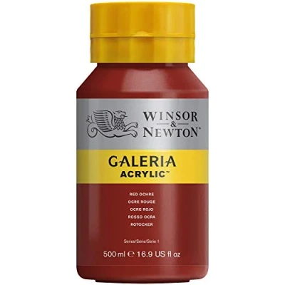 Obrázek Winsor &amp; Newton 2150564 Galeria akrylová barva, vysoká pigmentace, stálá na světle, konzistence, 500 ml květináč červený okr