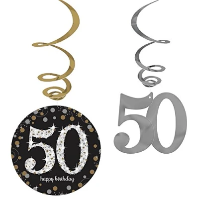 Obrázek Adult Gold Celebration 50th Swirl Decorations