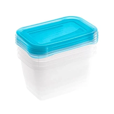 Obrázek keeeper 4dílná sada dóz na uchovávání potravin, 4 x 750 ml, 15,5 10,5 8,5 cm, Fredo Fresh, modrá průhledná