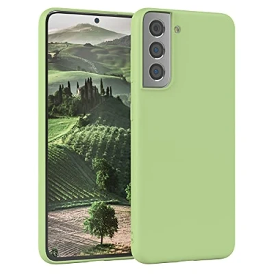 Obrázek EAZY Case Silikonové pouzdro pro Samsung Galaxy S21 5G Silikon Zelené měkké nárazuvzdorné na mobil ochranné s ochranou fotoaparátu tenké prémiová ochrana