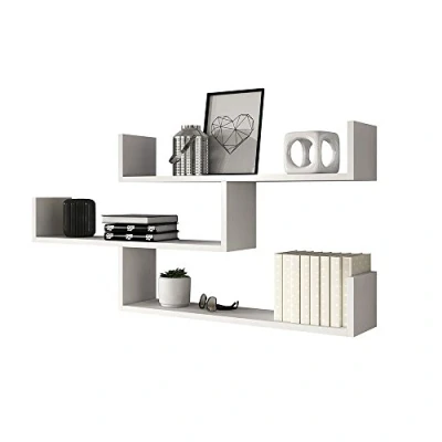 Obrázek Selsey Kassi Wandregal, Hängeregal, Bücherregal mit 3 Regalböden, 55 x 119 cm (Weiß)