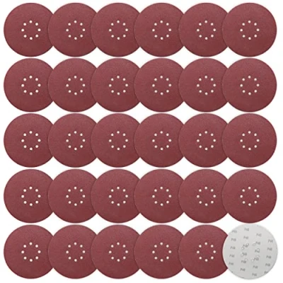 Obrázek STEBRUAM Schleifpapier 225mm Klett, Schleifscheibe 30 Stück Körnung P40 Schleifscheiben 8 Loch großen Schleifteller für Trockenbauschleifer Schleifgiraffe Langhalsschleifer Schleifen Giraffe