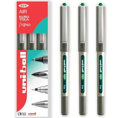 Obrázek Uni Ball EYE UB 157 kuličkové pero, 0,7 mm špička, zelená, 3 kusy