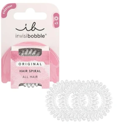 Obrázek invisibobble Original Crystal Clear Haargummi durchsichtig Ohne Abdrücke, hoher, starker Halt für Damen, Herren &amp; Mädchen, wasserabweisend ideal Hochsteckfrisuren, 3 Stück
