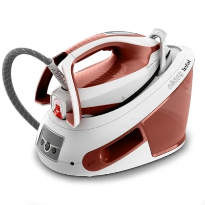 Obrázek Tefal SV8110 Express Power parní žehlicí stanice, 420 g/minutu ráz, 120 průběžné vypouštění páry, technologie Smart Temp, vápenný kolektor, nádrž na vodu, terakota/bílá