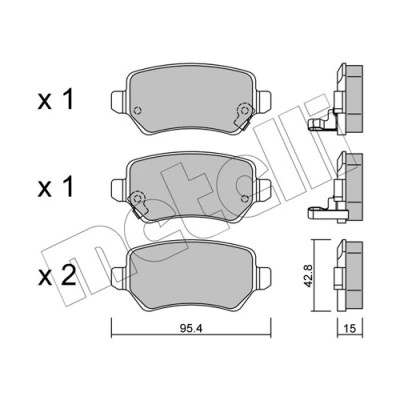 Obrázek metelligroup 22 0542 0 Bremsbeläge, Made in Italy, Ersatzteile für Autos, ECE R90 zertifiziert, Kupferfrei