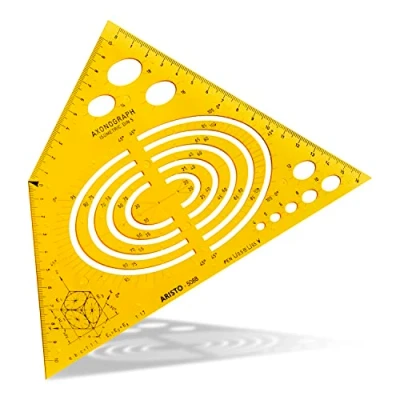 Obrázek Aristo AR5088 šablona Axonograph Isometric (kreslení prostorových zobrazení z izometrické perspektivy, PET plast), oranžovo transparentní