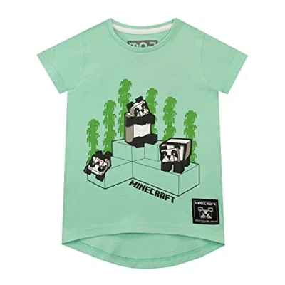 Obrázek Minecraft Dívčí tričko Panda, Zelená