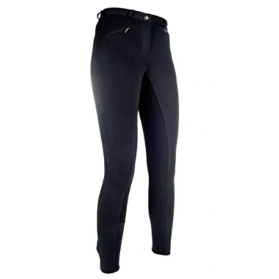 Obrázek HKM Unisex dětské jezdecké kalhoty Basic Belmtex Grip 3/4 dámské kalhoty, černá/černá, 158 EU
