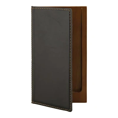 Obrázek SECURIT Trendy kožený styl Bill Presenter držák na mince dřevo, černý, MCDBBPBL, 17,9 x 10 1,8 cm