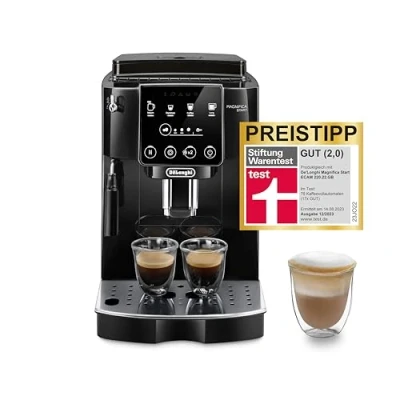 Obrázek De&#039;Longhi kávovar Magnifica Start ECAM222.20.B, plně automatický s tryskou pro napěnění mléka, cappuccino, přímou volbou espresso a 2x funkcí espresso, 13stupňový kuželový mlýnek, 1450