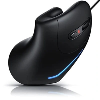 Obrázek CSL optická myš Mouse vertikální provedení Počítačová USB kabelové 800 3200 DPI ergonomický design Prevence proti rameni myši tenisové rameno s kabelem PC a MAC