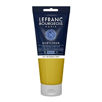 Obrázek Lefranc Bourgeois akrylová barva 300450 Fine strukturovaná zelená, tuba 200 ml, krémová na vodní bázi, rychleschnoucí, stálá světle, voděodolná