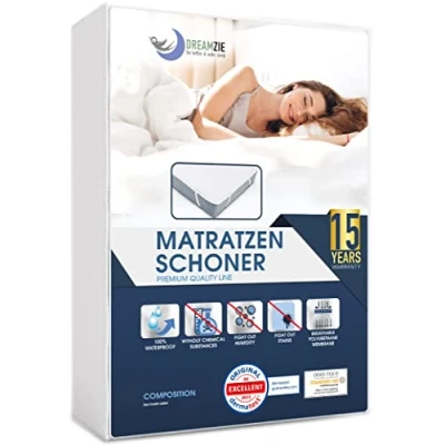 Obrázek Dreamzie Chránič matrace 180x200 vodotěsný Made in EU a certifikováno Öko Tex, prodyšný potah na matraci