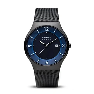Obrázek BERING Pánské hodinky Solar Movement Collection s ušlechtilou ocelí a safírovým sklíčkem 14440 XXX náramkové hodinky, černá/modrá, Černá/modrá