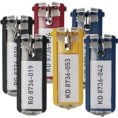 Obrázek Durable Přívěsek na klíče Key Clip, 6 štítků klíče, barevně tříděné, 195700