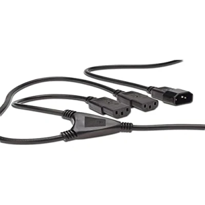 Obrázek DIGITUS Prodloužení pro síťový připojovací kabel 1,7 m C14 na 2x C13 St / Bu H05VV F3G 1. 0 mm² &amp; 0. 75