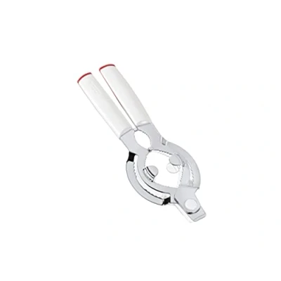 Obrázek Leifheit otvírák na víčka série ComfortLine, sklenice nebo lahve, láhve s ergonomickou komfortní rukojetí z plastu, včetně snadno ovladatelného otvíráku kapslí a sklenic, bílý