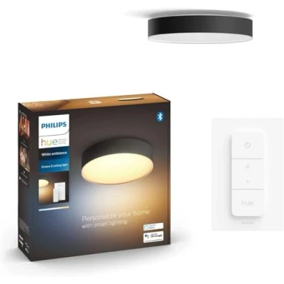 Obrázek Philips Hue White Amb. Enrave stropní svítidlo M černé 2400lm vč. stmívacího spínače, 1 kus (balení ks)
