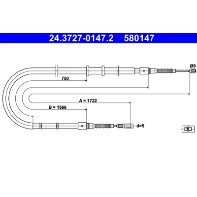 Obrázek Kabel, parkovací brzda ATE 24.3727 0147.2