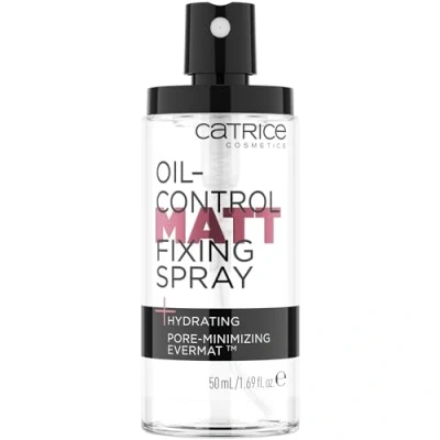 Obrázek Catrice Oil Control Matt Fixing sprej, transparentní, hydratační, dlouhotrvající, přírodní, pro citlivou pokožku, veganský, bez oleje, parfému, alkoholu, 1 balení (50 ml)