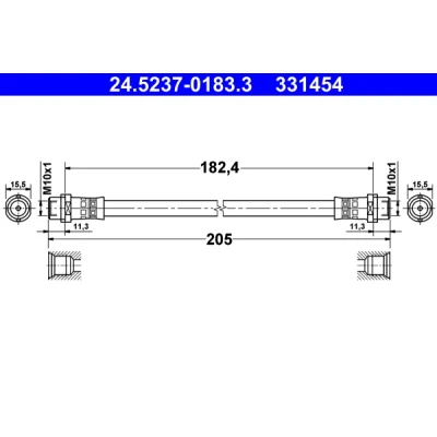 Obrázek ATE 24.5237 0183.3 brzdové hadice
