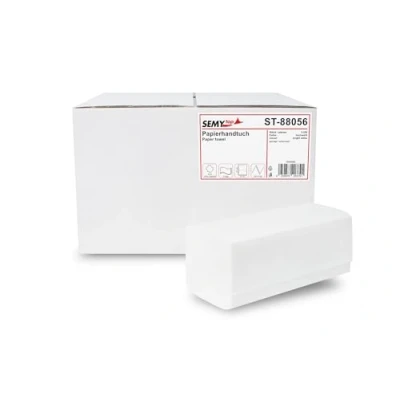 Obrázek Semy Top papírová utěrka, ZZ sklad, 24 x 21 cm, 2vrstvá, čistě bílá, 3200 listů, balení s 1 kusem (1 kus)