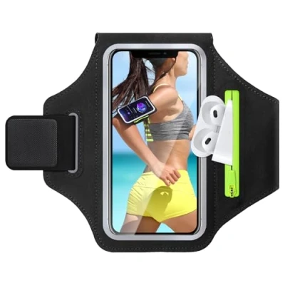 Obrázek GlasFlength Pouzdro na Mobilní telefon Joggen, Držák mobil Joggen Se sluchátky Taška Sportovní Náramek Univerzální Arm Running pro iPhone 15/14/13/12/11 Samsung Galaxy