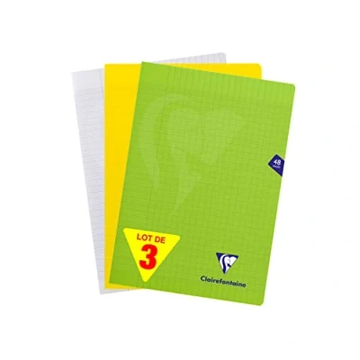 Obrázek Clairefontaine 293101AMZ sada se 3 sešity mimesys, 24 listů, DIN A4, 21 x 29,7 cm, 90 g, francouzské linkování, 1 sada, barevně tříděné
