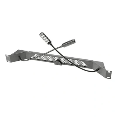Obrázek Adam Hall Stands 87463ULTRA 48,3 cm (19 palců) Parts studená bílá COB LED lampa do racku se dvěma husími krky, černá