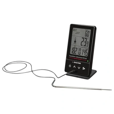 Obrázek Digitální teploměr Heston Blumenthal Precision by Salter 540A HBBKCR Premium 5 v 1 horkovzdušná fritézová sonda, gril, pražení, dva senzory, teplota potraviny/trouby, přesnost 0,1 C