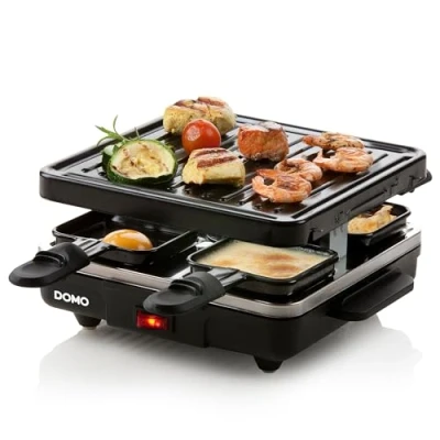 Obrázek Domo DO9147G Raclette Grill &#039;Just US&#039; 4 P 600 W, Metall, 1 Liter, schwarz