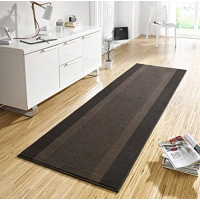 Obrázek Hanse Home koberec běhoun pás 80 x 500 cm měkký s krátkým vlasem, moderní design, na chodbu, ložnici, dětský pokoj, koupelnu, obývací kuchyň, dekorační hnědý