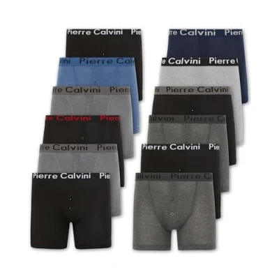 Obrázek Pierre Calvini (6/12 balení) Pánské boxerky s elastickým pasem Button Fly ve strečovém designu Multipack, Vícebarevné (balení 12 ks)
