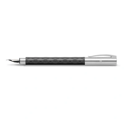Obrázek Faber Castell 148921 plnicí pero AMBITION ušlechtilá pryskyřice kosočtverec, pero: F, včetně dárkového balení, barva násadky: černá/stříbrná