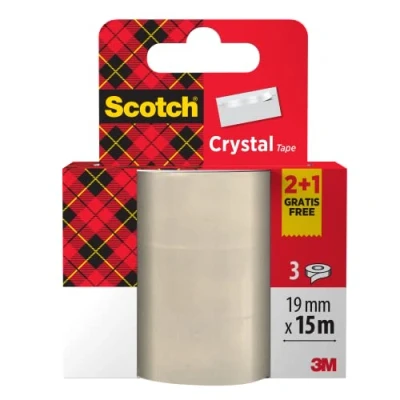 Obrázek Scotch 6 1915P3 lepicí páska Promotion 3 Role Crystal křišťálově čisté, 19 mm x 15 m