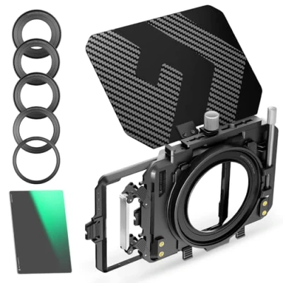 Obrázek K&amp;F Concept Kit Matte Box s ND8 4 x 5. 65 filtr pro DSLR a bezzrcadlové kamery, kompatibilní objektivy 67 mm/72 mm/77 mm/82 mm/95 mm